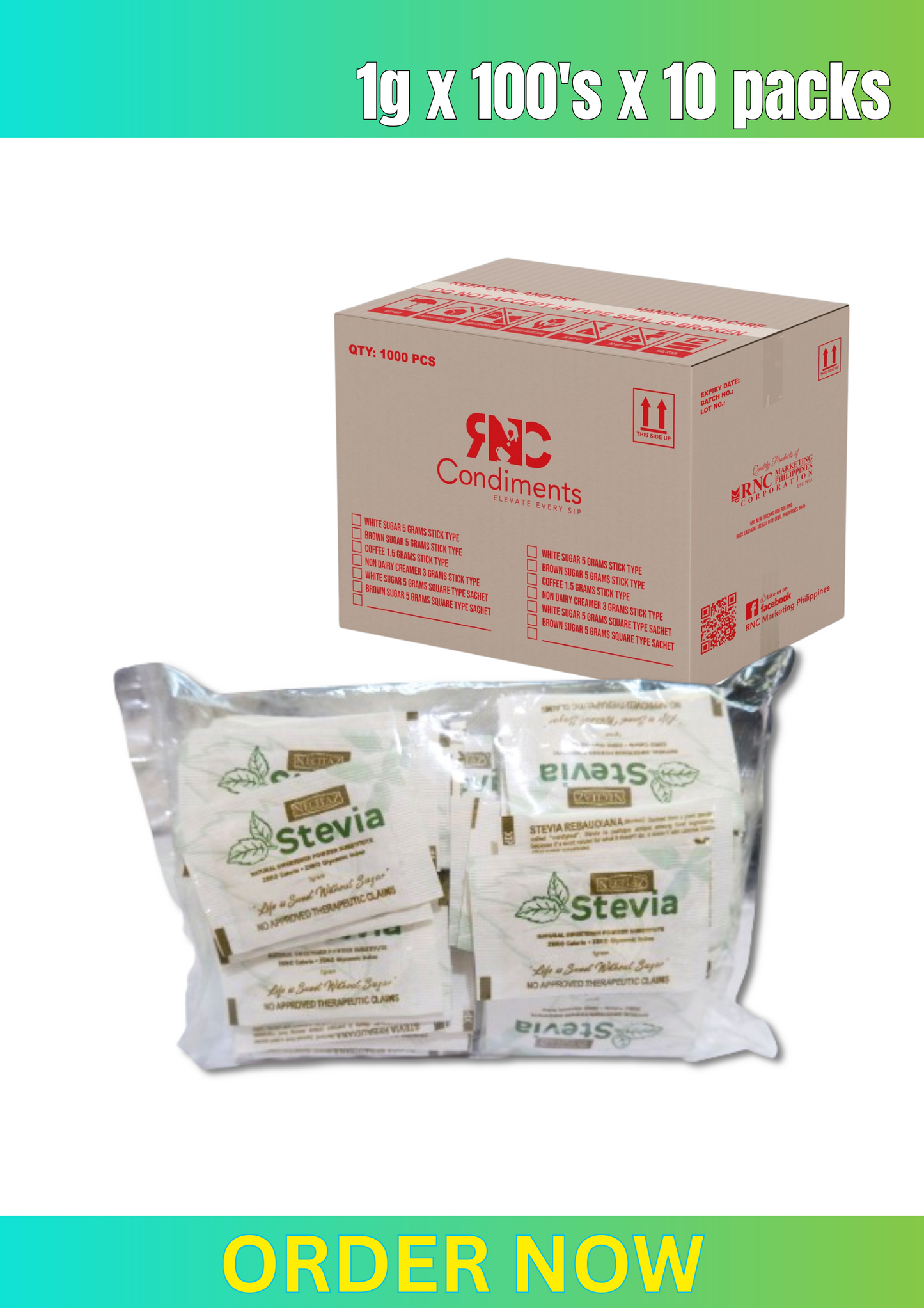 Stevia Natural Herbal Sweetener Sachet Type